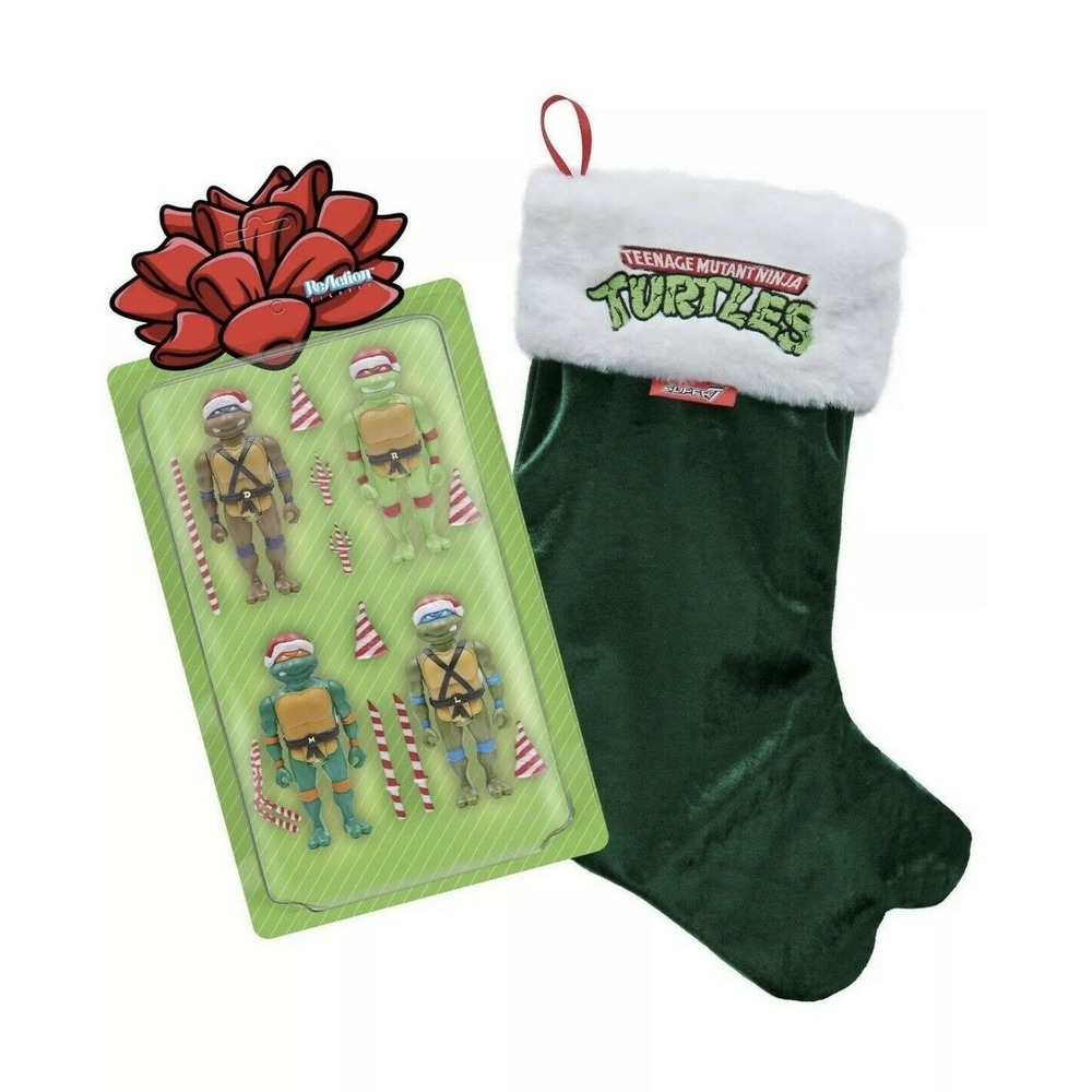 Super7 ReAction Teenage Mutant Ninja Turtles Figures Holiday Bundle Stocking